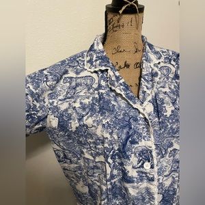 Toile de jouy button up shirt